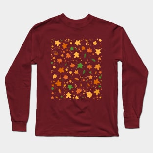 Meeple Autumn Pattern Board Games Long Sleeve T-Shirt